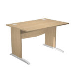 Scrivania Operativa Agor&agrave; Basic - fianchi a L melaminico - 120 x 80 x H 73 cm - rovere