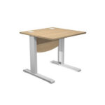 Scrivania Operativa Agor&agrave; Basic - fianchi a L metallo - 80 x 80 x L 73 cm - rovere