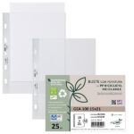 Buste forate Gea 100 - PP riciclato - buccia medium - 15 x 21 cm - Sei rota - conf. 25 pezzi