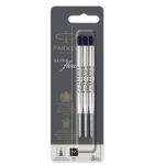 Refill sfera QuinkFlow - punta media - metallo - nero - Parker - blister 3 pezzi