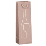 Shopper portabottiglie - con manici in corda - 12 x 37 x 9 cm - avana - Rex Sadoch