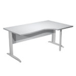 Scrivania Compact Destro Easy - 160 x 60/80/100 cm - Grigio/grigio cromato