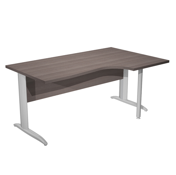MD_94826 Scrivania Compact Destro Easy - 160 x 60/80/100 cm - Frassino toscano/grigio cromato - immagine 1