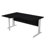 Scrivania Compact Sinistro Easy - 160 x 60/80/100 cm - Nero venato/grigio cromato