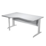 Scrivania Compact Sinistro Easy - 160 x 60/80/100 cm - Grigio/grigio cromato