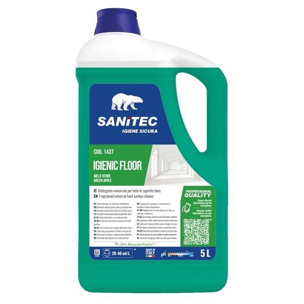 MD_94897 Detergente pavimento Igienic Floor - 5 L - mela verde - Sanitec - immagine 1