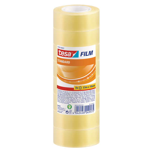 MD_95041 Nastro adesivo Tesafilm - 19 mm x 33 m - PP - trasparente - Tesa - torre 8 pezzi - immagine 1