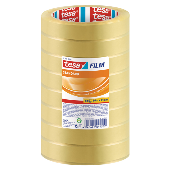 MD_95042 Nastro adesivo Tesafilm - 19 mm x 66 m - PP - trasparente - Tesa - torre 8 pezzi - immagine 1