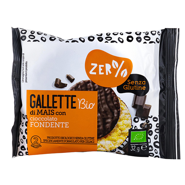 MD_95149 Gallette di mais - ricoperte di cioccolato fondente - 32 gr - Zer%glutine - immagine 1