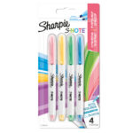 Pennarello S-Note - punta scalpello - colori assortiti - Sharpie - Conf. 4 pezzi