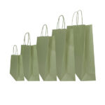 Shopper Twisted - maniglie cordino - 26 x 11 x 35 cm - carta kraft - salvia - Mainetti Bags - conf. 25 pezzi