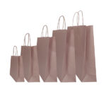 Shopper Twisted - maniglie cordino - 26 x 11 x 35 cm - carta kraft - rosa antico - Mainetti Bags - conf. 25 pezzi