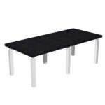 Tavolo riunione Prestige Quadro - 220 x 100 cm - nero venato/bianco