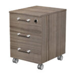 Cassettiera 3 cassetti Elegance - su ruote - 41,8 x 52 x 61,5 cm - noce toscano