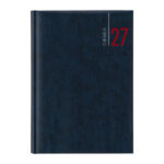 Agenda giornaliera 2027 - copertina in carta imbottita - 14,5 x 20,5 cm - blu