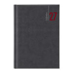 Agenda giornaliera 2027 - copertina in carta imbottita - 17 x 24 cm - nero