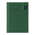 Agenda settimanale 2027 - copertina in carta imbottita - 17 x 24 cm - verde