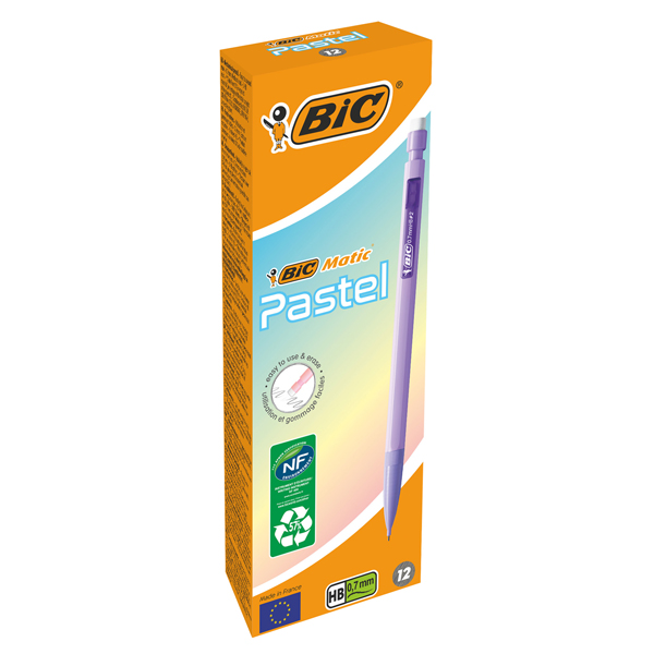 MD_98568 Portamine Matic Pastel - HB - 0,7 mm - fusto colori assortiti - Bic - conf. 12 pezzi - immagine 1