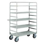 Carrello da lavoro - 4 piani estraibili - 132 x 67 x 177 cm - 450 kg - grigio - Tecnotelai