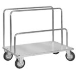 Carrello a pianale - per carichi lunghi - con 2 barre alte e 1 bassa - 120 x 80 x 64-104 cm - zincato - Tecnotelai