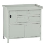 Banco da lavoro - con 2 cassetti e 1 vano - 100 x 67 x 90 cm - grigio - Tecnotelai