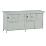 Banco da lavoro - con 4 cassetti e 2 vano - 200 x 67 x 90 cm - grigio - Tecnotelai