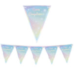 Festone bandiere Soft Rainbow - Buon Compleanno - 3 mt - Big Party