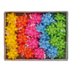 Stelle di nastro ecocolor - 20 mm x diam. 9 cm - colori assortiti primavera - Brizzolari - conf. 36 pezzi