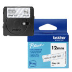 Brother - Nastro -  Bianco/Trasparente - BTAG135 - 12mm x 8mt