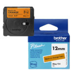 Brother - Nastro adesivo - Nero/Arancione - 12mm x 4mt - BTAGT31