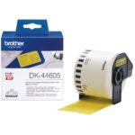 Brother - Rotolo etichetta continua - carta adesiva rimovibile - Nero/Giallo - 62mm x  30,48mt - DK-44605