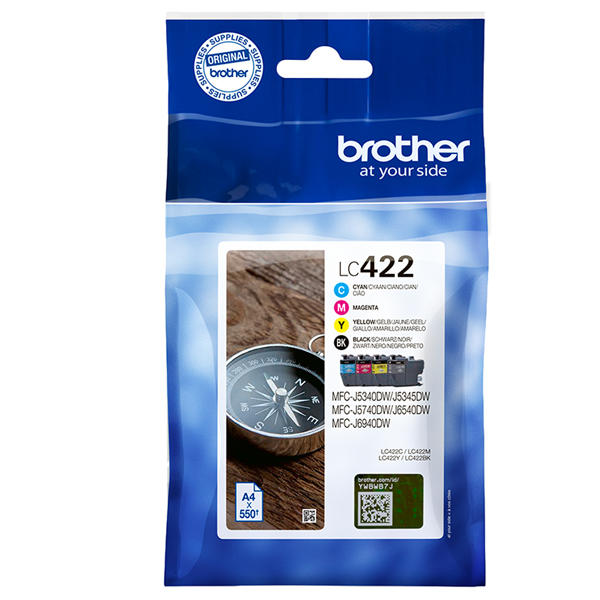 MD_BROLC422VAL Brother - Kit Cartucce - Nero/ Ciano/Magenta/Giallo - LC422VAL - 550 pag - immagine 1