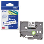 Brother - Nastro - Nero/Trasparente - TZE111 - 6mm x 8mt