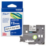 Brother - Nastro - Nero/Trasparente - TZE131 - 12mm x 8mt