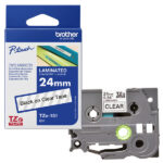 Brother - Nastro - Nero/Trasparente -TZE151 - 24mm x 8mt