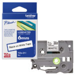 Brother - Nastro - Nero/Bianco - TZE211 - 6mm x 8mt
