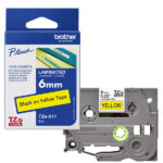 Brother - Nastro -  Nero/Giallo - TZE611 - 6mm x 8mt