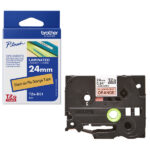 Brother - Nastro laminato fluorescente - Nero/Arancio fluo - TZEB51 - 24mm x 5mt