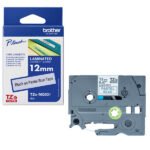 Brother - Nastro laminato pastello - Nero/Blu - TZEMQ531 - 12mm x 4 mt