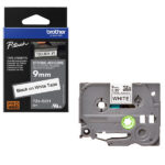 Brother - Nastro con adesivo resistente - Nero/Bianco - TZES221 - 9mm x 8mt