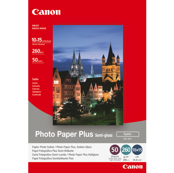 MD_CAN1686B015 Canon - Carta fotografica semilucida SG-201 Plus - 4 x 6 " - 50 Fogli - 1686B015 - immagine 1