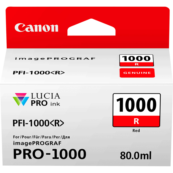 MD_CANPFI1000R Canon - Cartuccia ink - Rosso - 0554C001 - 3.100 pag - immagine 1
