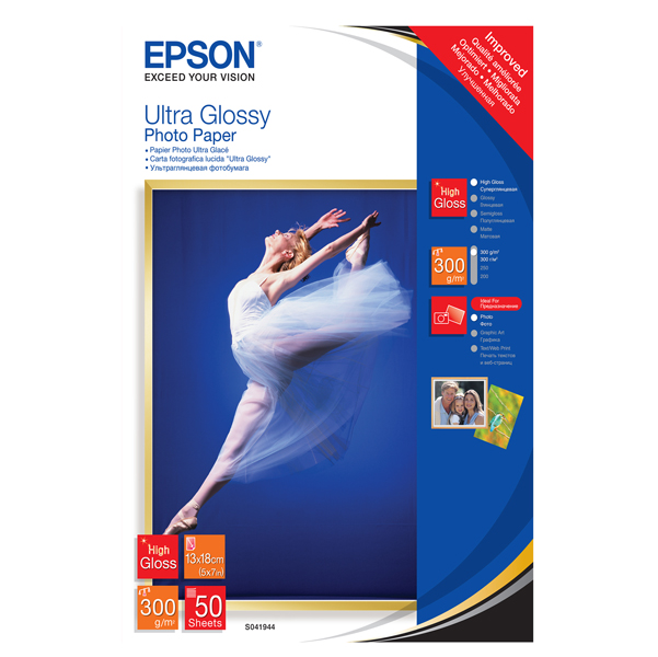 MD_EPSS041944 Epson - Ultra Glossy Photo Paper - 13 x 18cm - 50 Fogli - C13S041944 - immagine 1
