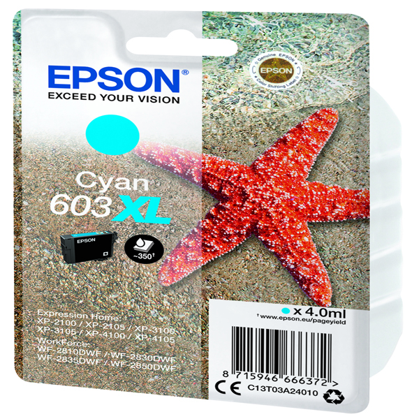 MD_EPST03A24010 Epson - Cartuccia ink - 603XL - ciano - C13T03A24010 - 350 pag - immagine 1