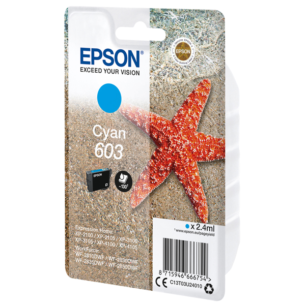 MD_EPST03U24010 Epson - Cartuccia ink - 603 - Ciano - C13T03U24010 - 130 pag - immagine 1