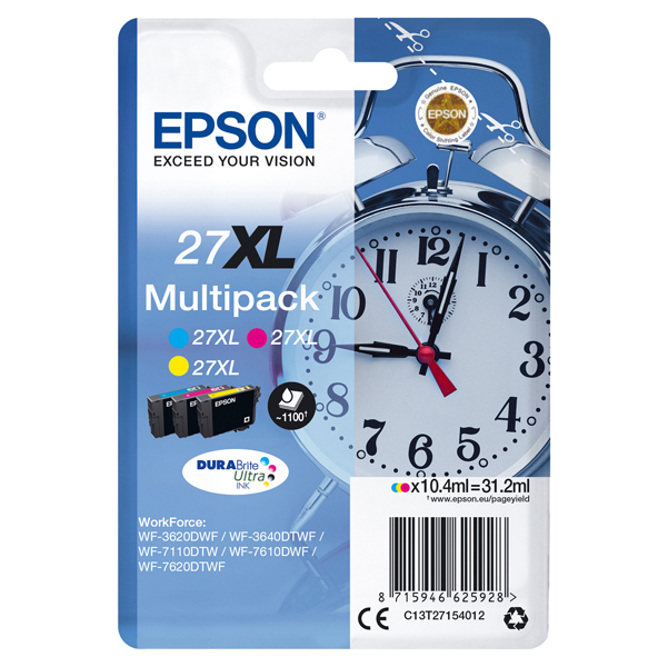 MD_EPST27154012 Epson - Confezione Cartuccia ink - 27XL - C/M/Y - C13T27154022 - 10,4ml cad - immagine 1