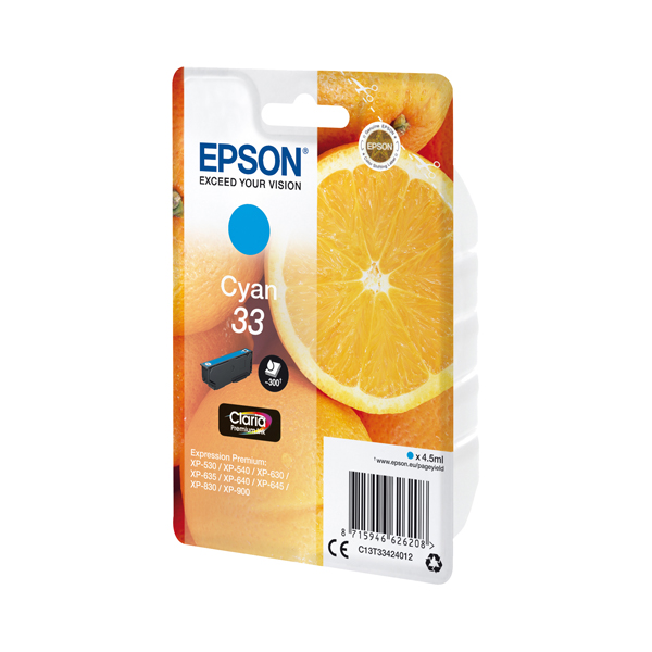 MD_EPST33424012 Epson - Cartuccia ink - 33 - Ciano - C13T33424012 - 6,4ml - immagine 1