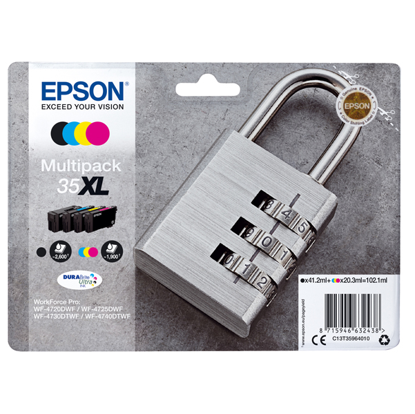 MD_EPST35964010 Epson - Cartuccia ink - 35XL - C/M/Y/K - C13T35964010 - C/M/Y 20,3ml - K 41,2ml - immagine 1