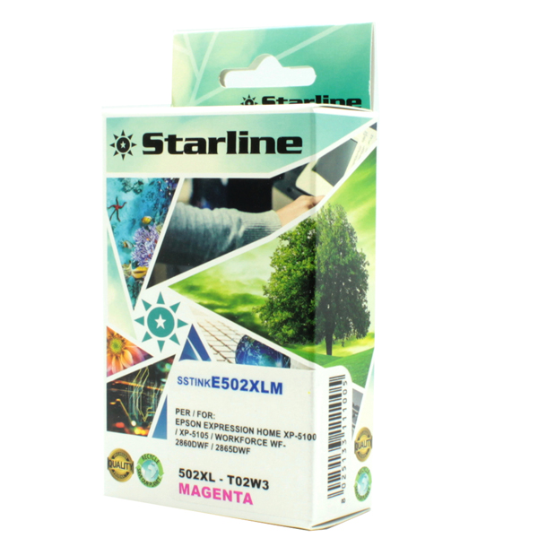MD_SSTINKE502XLM Starline - Cartuccia Ink - per Epson - Magenta - C13T02W34010 - 502XL 12 ml - immagine 1