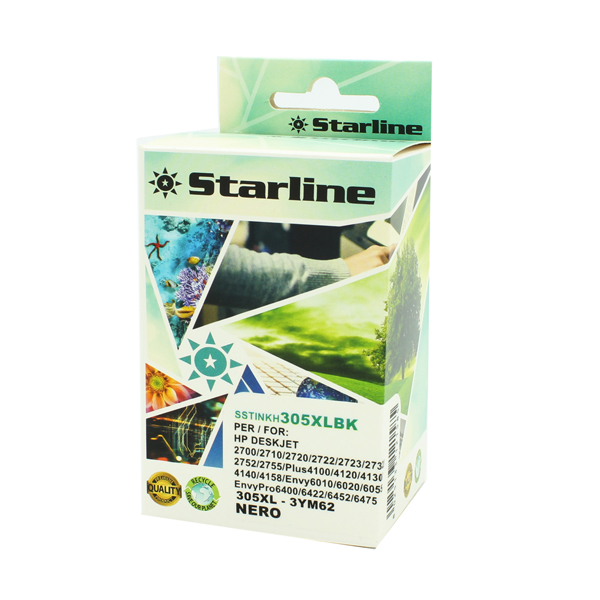 MD_SSTINKH305XLBK Starline - Cartuccia Ink Compatibile - per HP 305XL - Nero - 3YM62AE - 240 pag - immagine 1